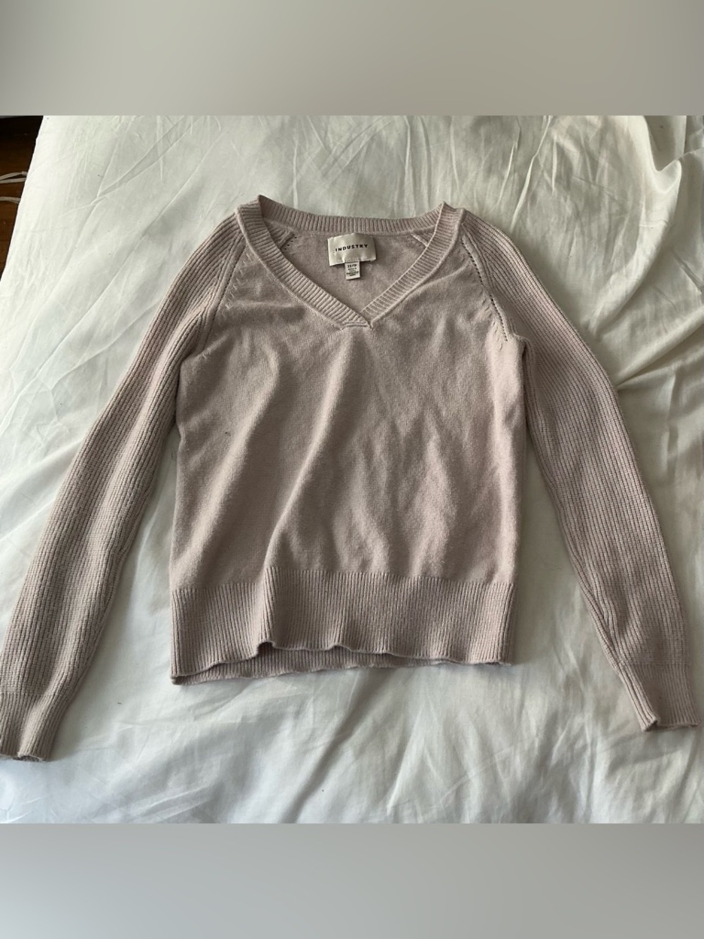 LOFT Soft V-Neck Knit Sweater in Dusty Pink